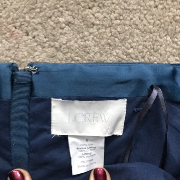 J Crew blue silk dress. Size 0. - Picture 2 of 5